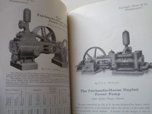 1904 FAIRBANKS - MORSE STEAM &amp; POWER PUMPING MACHINERY Catalog ! Great Engines!