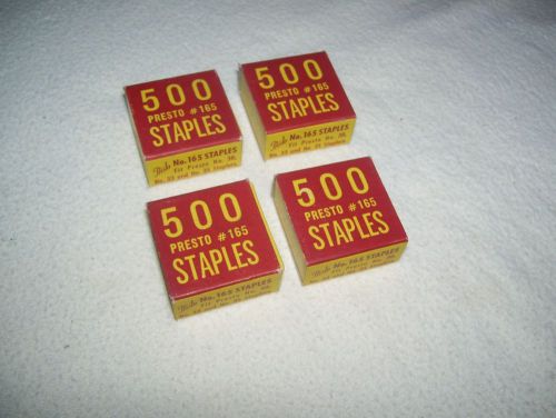 4 Vintage Boxes of 500 Presto 165 Staples for No. 30 33 and 35 Staplers