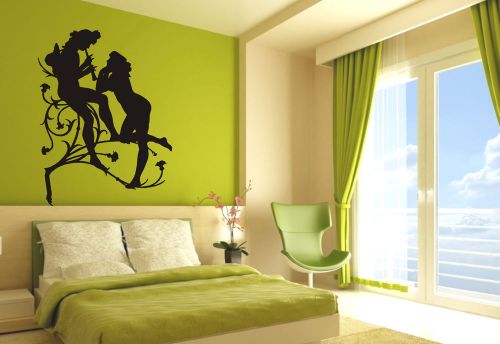 couple silhouette vinyl wall art decal sticker bedroom drawing room #212