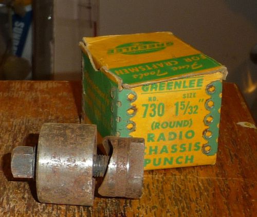 Greenlee 1 5/32&#034; inch diameter 730  radio chassis punch die hand knockout n box for sale