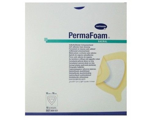 PermaFoam Comfort Dressing: Adhesive: 7&#034; x 7&#034; Sacral - Box of 3