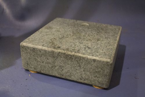 GRANITE CHECK STAND SURFACE PLATE 6&#034; x 6&#034; x 2&#034;,  9/16&#034; INSTRUMENT HOLE