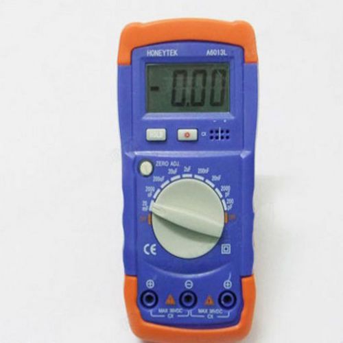 Digital lcd a6013l capacitance capacitor meter tester multimeter 20mf to 200pf for sale
