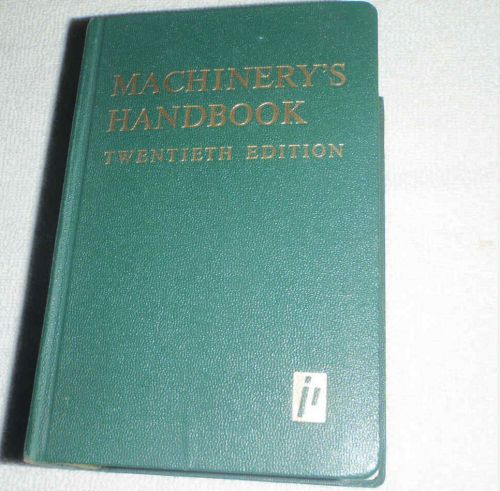 Machinerys Handbook Reference Mechanical Engineer? Tool Draftsman?20th Ed. 1976
