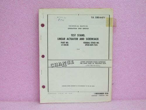 Military Manual LT-1043B Lin. Actuator &amp; Screwjack OPR/SVC Man. w/Schem. &amp; IPB
