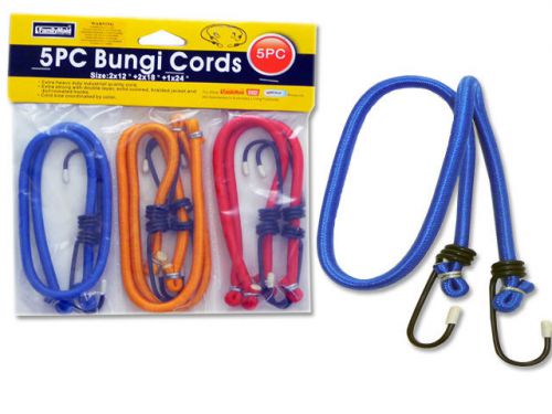 5 PC Bungee Bungie Cord Strap Heavy Duty Tarp Shock Elastic Tie Dwn Set Hooks