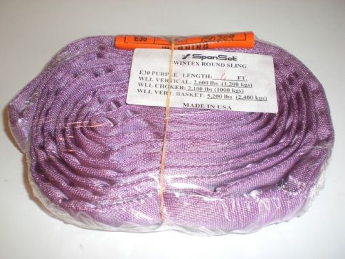 Spanset twintex polyester round sling purple 6&#039; heavy duty 5200lb limit usa made for sale