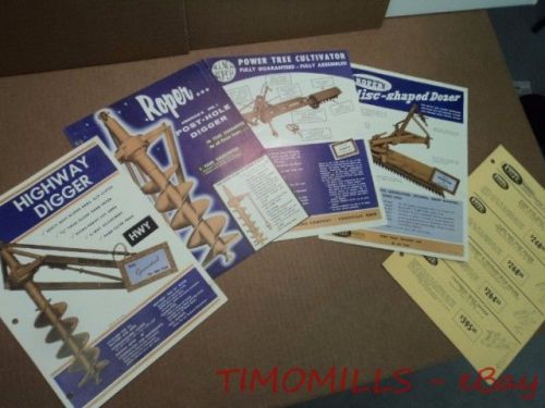 1950s Roper Mfg Co Post Hole Digger Dozer Tractor Implement Catalog Brochure Lot