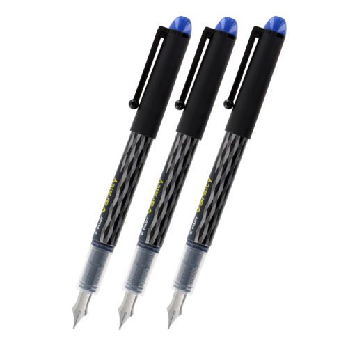 Pilot Varsity Disposable Fountain Pens, Blue, Medium Point, 3 Pack