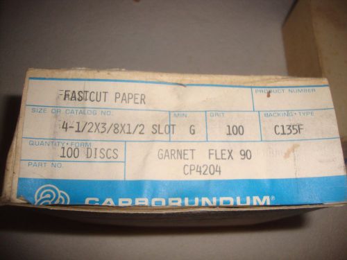 Carborundum fast cut finishing paper 100 Disks/Box Garnet Flex 90 C135F Grit 100