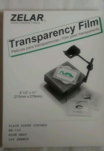 Transparency film Zelar  8 1/2&#034; x 11&#034; 100 sheets HH-100