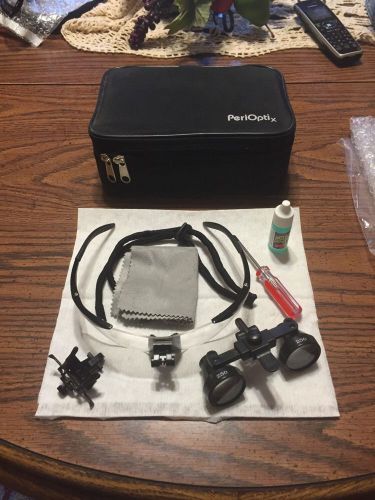 DENTAL LOOPS PERIOPTIX 250L SERIES W/ CASE AND EXTRA ACCESSORIES, CASE, + MORE