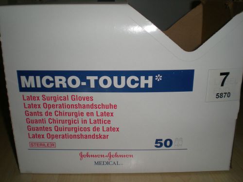 BOX OF 47 SEALED PACKS MICRO TOUCH TECHNOLOGY LATEX SURGICAL GLOVES SIZE 7