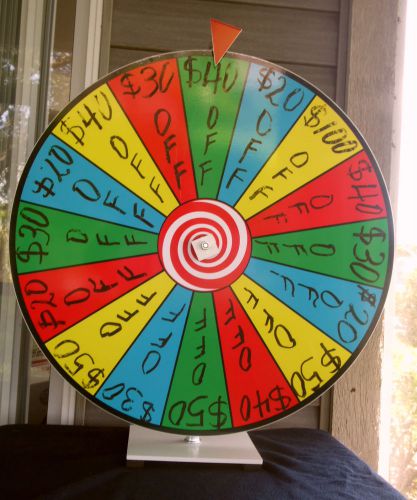 24&#034; DRY ERASE SPINNING COLOR PRIZE WHEEL TABLE TOP DESIGN CARNIVAL GAME