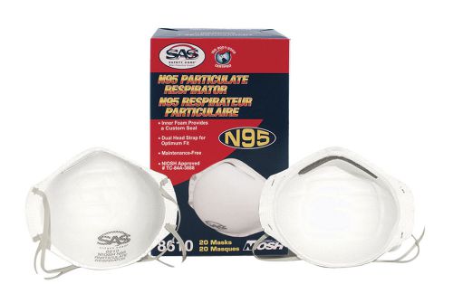 SAS N95 Particulate Respirator 8610 Case (12 boxes of 20 masks each)