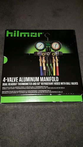 HILMOR - 4V MANIFOLD W/HOSES &amp; DIGITAL THERMOMETER R22/R404/R410a - 1839131