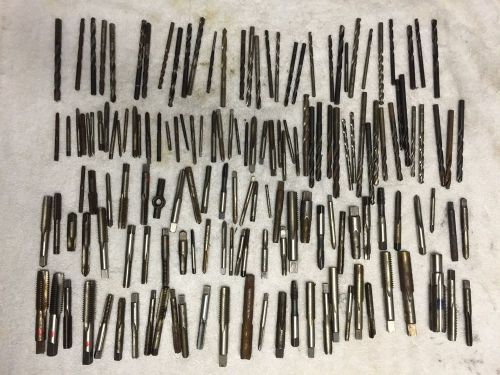 Box of Taps and Drill bits; 7 pounds, various sizes, over 100 pieces