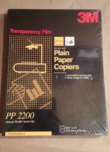 NEW 3M PP 2200 Plain Paper Copier Clear Transparency Film 100 Sheets 8 1/2 x 11
