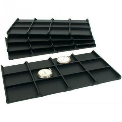 50 Black Faux Leather 12 Compartment Display Trays
