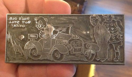 Letterpress Block. &#034;She&#039;s Old But She&#039;s Okey&#034;!