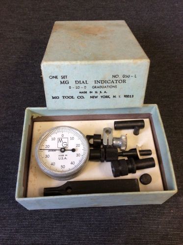 MG Tool Co. Dial Indicator Machinist No. 050-L Multi Tips/ Attach.