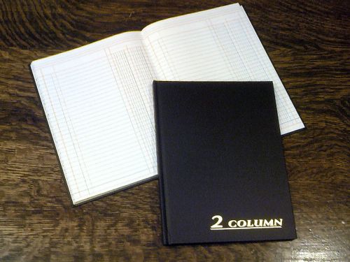 Adams Account Book, 2 Columns, 7 x 9.25&#034;, Black, 80 Pages, # ARB8002M, Ledger