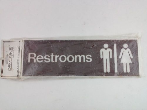 Restrooms Sign 9&#034; x 3&#034; Davsigns by Davson