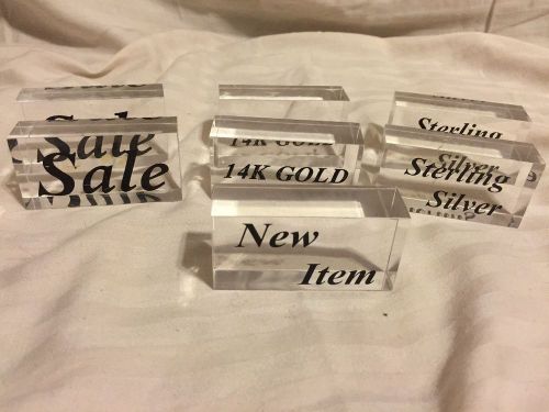 Set of Acrylic Jewelry Display Signs