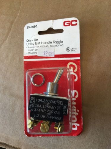 NEW GC On-On Utility Bat Handle Toggle 15A 125V AC, 10A 250V AC 3/4 HP AC 4PDT