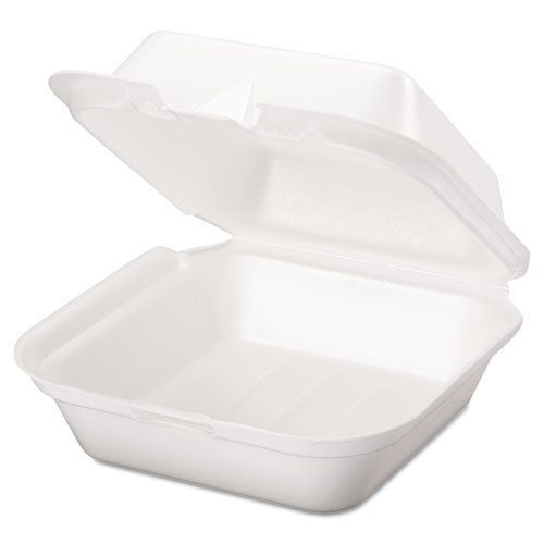 Snap It Foam Container, 6 2/5 x 6 2/5 x 3, White, 100/Bag, 2 Bags/Carton