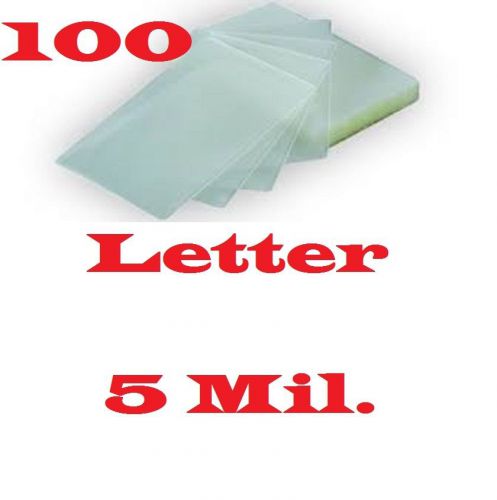 100 Letter Size  Laminating Laminator, Pouches Sheets 5 Mil  9 x 11-1/2