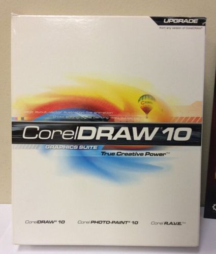 COREL DRAW CORELDRAW GRAPHICS SUITE 10 UPGRADE RETAIL SOFTWARE