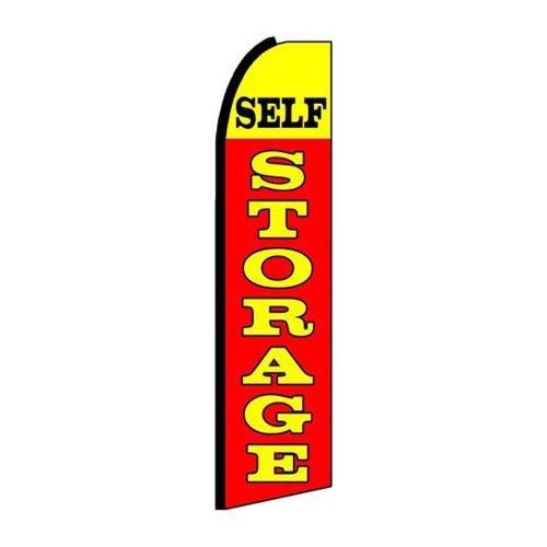 Self Storage Sign Swooper flag 15ft Feather Super rd/ye Banner made in USA