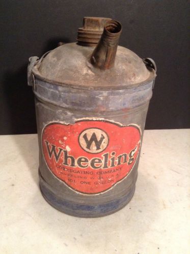 Antique Wheeling West Virginia Hit &amp; Miss Gas Engine 1 Gallon Can