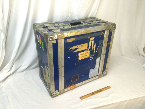 SESSIONS SHIPPING CONTAINER Small Blue Latched Hinges Electronics ATA Case 23&#034;