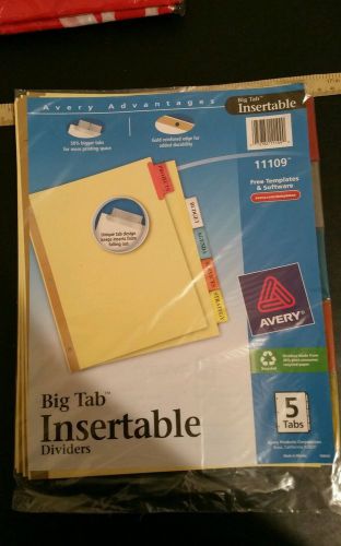 Avery Binder Index Dividers Big Tab Modern Insertable Dividers 5 Tab Set