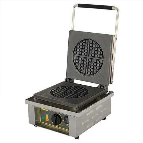 Equipex (ges70) single round waffle baker 220 v 1.6 kw stainless steel for sale