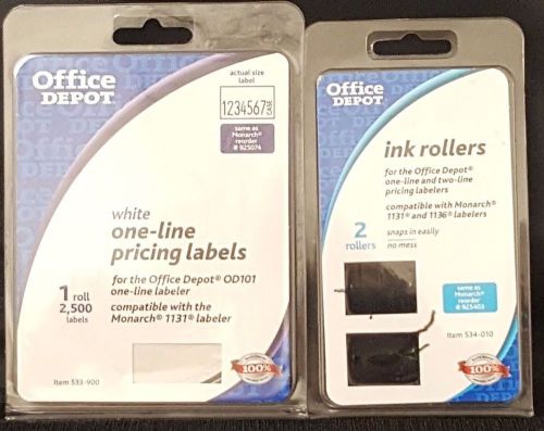 Office depot monarch pricing labels for 1131 gun &amp; 2pk ink rollers for 1131-1136 for sale