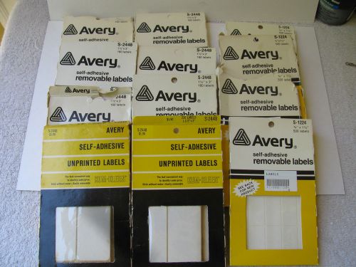 LARGE LOT AVERY S-2448 &amp; S-1224 LABELS  1.5 X 3&#034; &amp;   3/4 X 1.5&#034;