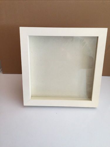 Antique White Display Case Frame  magnetic Latch Pin Cushion  12”H x 2”D x 12”L