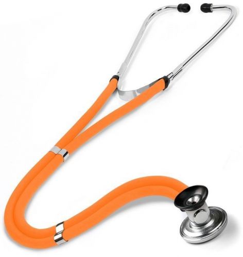 Stethoscope Sprague Rappaport Hot Orange Dual Tube 122 Prestige Medical 30&#034; New