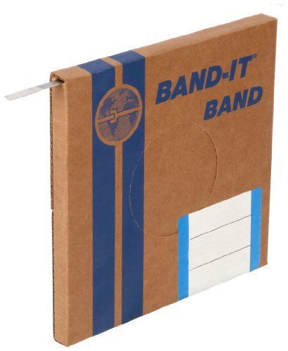 Band-it c40399 316 stainless steel uncoated band, 3/8&#034; width x 0.025&#034; thick, 100 for sale