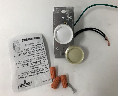 Leviton 6602-IW Trimatron 600W Incandescent Rotary Dimmer, Single Pole Free Ship