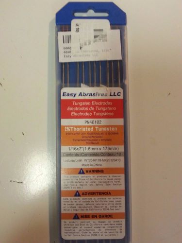 Easy Abrasives 40104 2% Thoriated Tungsten Electrode (EWTh-2)  1/16&#034; x 7&#034;  Red