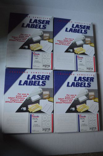 4 Boxes~800 Media Self-Adhesive White CD/DVD Donut Labels~Laser/Inkjet Printer