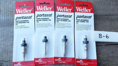 Lot of 4- weller portasol replacement soldering tip, t2 t5 t6 t7 for sale