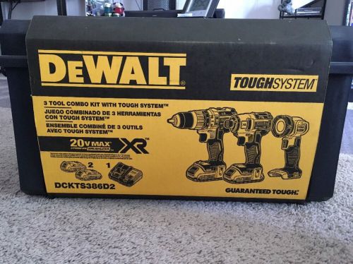 New Dewalt 20V Cordless Hammer Drill, Impact Combo Kit w/ Tough Case DCKTS386D2