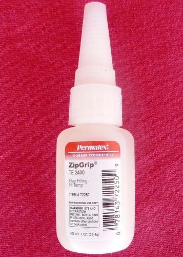 Permatex ZipGrip clear TE2400 cyanoacrylate adhesive, 1 oz bottle, 078143722509