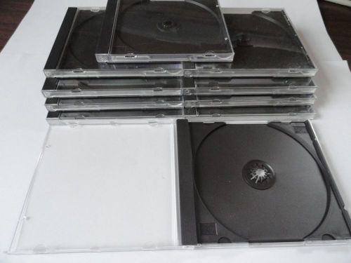 15 STANDARD BLACK CD/DVD JEWEL CASES – USED - ASSEMBLED - UNBRANDED GENERIC