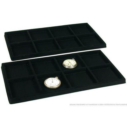 2 Black 8 Compartment Display Tray Inserts
